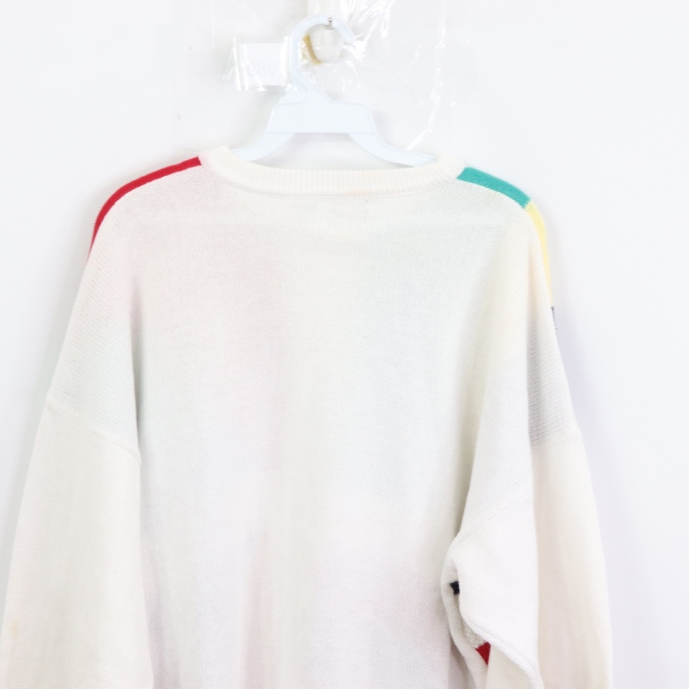 90s Xl Multi Color Striped Color Block Sweater - image 6